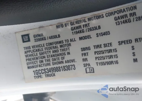 2008 Chevrolet Colorado Lt из США, поврежденный, VIN 1GCCS349988183073